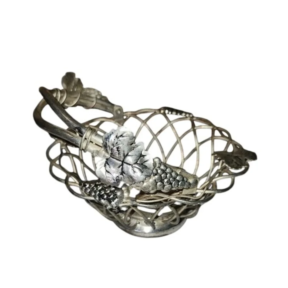Godinger Silver Art Grape Vine‎ Basket Bowl Candy Dish Decor Vintage